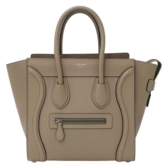 CELINE Beige Leather Tote Bag - Picture 1 of 16